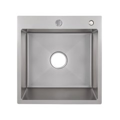 Мийка для кухні інтегрована Lidz Handmade H5050G (LDH5050GPVD43620) Brushed Grey PVD 3,0/1 мм