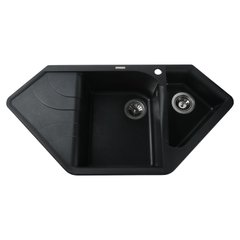 Гранітна мийка Globus Lux GARDA чорний металiк 1000х500мм-А0001