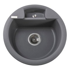 Гранітна мийка Globus Lux GURON сірий металік 480мм-А0003