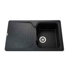 Гранітна мийка Globus Lux BOREN чорний металiк 860х500мм-А0001