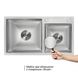 Мийка для кухні з двома чашами інтегрована Lidz Handmade H7843 (LDH7843BRU35387) Brushed Steel 3,0/1 мм